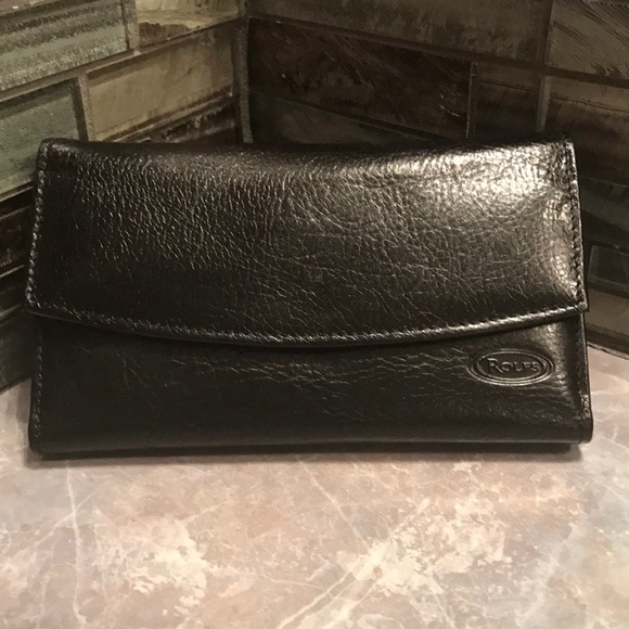 Rolfs Zip back Ladies wallet Genuine leather Dark Brown purse mini organizer New